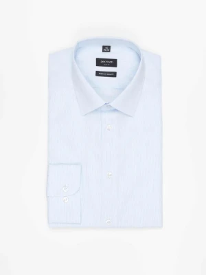 KOSZULA COFINO 3234T DŁUGI RĘKAW SLIM FIT NIEBIESKA Z BAWEŁNY Recman