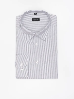 KOSZULA COFINO 3282D DŁUGI RĘKAW CUSTOM FIT SZARA Z BAWEŁNY Recman