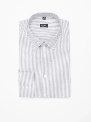 KOSZULA COFINO 3282D DŁUGI RĘKAW SLIM FIT SZARA Z BAWEŁNY Recman
