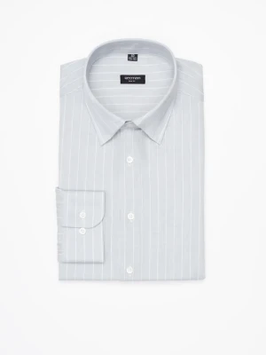 KOSZULA COFINO 3283D DŁUGI RĘKAW SLIM FIT ZIELONA Z WISKOZĄ Recman
