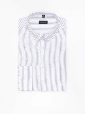 KOSZULA COFINO 3305T DŁUGI RĘKAW SLIM FIT BŁĘKITNA Z BAWEŁNĄ Recman