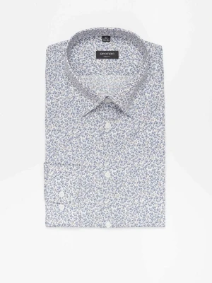 KOSZULA COLINE 3311D DŁUGI RĘKAW SLIM FIT NIEBIESKA Z BAWEŁNY Recman