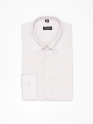 KOSZULA CORSINI 3278T DŁUGI RĘKAW SLIM FIT BEŻOWA Z WISKOZĄ Recman