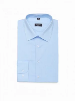 koszula coviva 3096d długi rękaw slim fit niebieski Recman