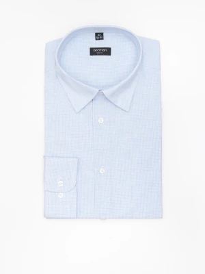 KOSZULA COVIVA 3281D DŁUGI RĘKAW SLIM FIT BŁĘKITNA Z BAWEŁNY Recman
