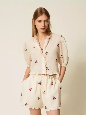 KOSZULA CROPPED W CZEREŚNIE TWINSET