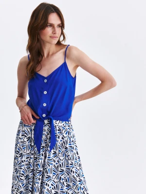 Koszula damska bez rękawów niebieska - SKE0063NI koszula damska bez rękawów - TOP SECRET - Odzieżowy sklep internetowy TOP SECRET