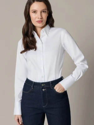 Koszula Damska Biała Bawełniana Saveria Slim Lancerto