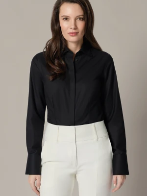 Koszula Damska Czarna Bawełniana Agnese Slim Lancerto