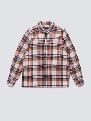 Koszula damska flanelowa w kratę z kolekcji Authentic różowa Nonu 000 BIG STAR