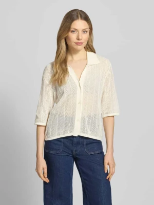 Koszula damska o kroju regular fit z ażurowym wzorem model 'Alva' mustang