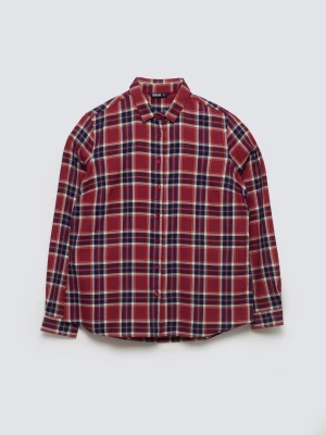 Koszula damska w kratę z wiskozy czerwona Petrini 604 BIG STAR