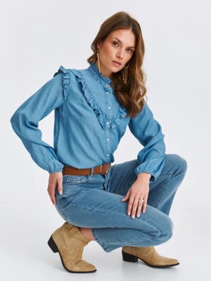 Koszula długi rękaw błękitna - SKL3516BL koszula długi rękaw - TOP SECRET - Odzieżowy sklep internetowy TOP SECRET