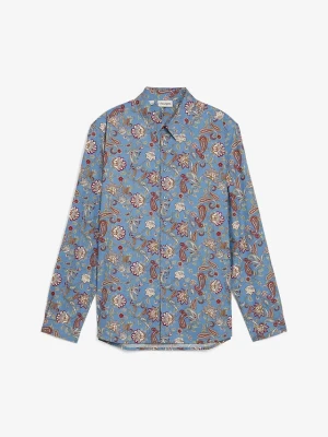 Koszula do pracy z czystej bawełny, slim fit BonPrix niebieski