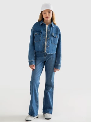 Koszula dziewczęca jeansowa o krótkim fasonie niebieska Dani 243 BIG STAR