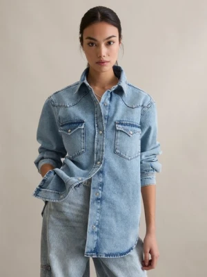 Koszula dżinsowa oversize Marc O'Polo modrá
