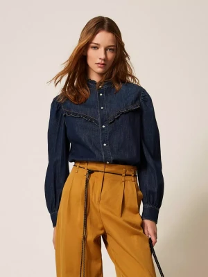 KOSZULA DŻINSOWA Z FALBANAMI TWINSET