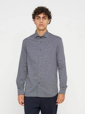Koszula biznesowa Emporio Armani nakrapiana petrol