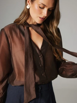 KOSZULA ESTER BRĄZOWA L - Flawless