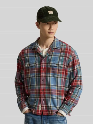 Koszula flanelowa o kroju regular fit z kieszeniami na piersi Polo Ralph Lauren Granatowy