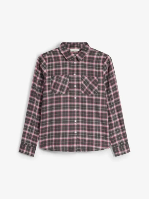 Koszula flanelowa z czystej bawełny organicznej BonPrix różowy