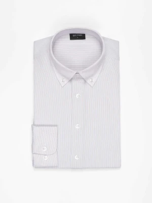 KOSZULA FORMENTO 3223D DŁUGI RĘKAW SLIM FIT BEŻOWA Recman