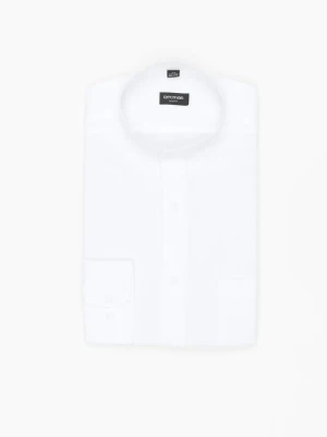 KOSZULA FORMENTO 3242T DŁUGI RĘKAW SLIM FIT BIAŁA Z LNEM Recman