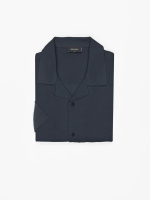 Zdjęcie produktu KOSZULA FORMENTO 3252 KRÓTKI RĘKAW CUSTOM FIT GRANATOWA Z WISKOZY Recman