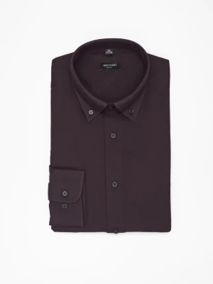 KOSZULA FORMENTO 3258D DŁUGI RĘKAW SLIM FIT FIOLETOWA Z WISKOZĄ Recman