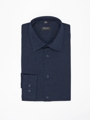 KOSZULA FORMENTO 3260D DŁUGI RĘKAW SLIM FIT GRANATOWA Z BAWEŁNY Recman