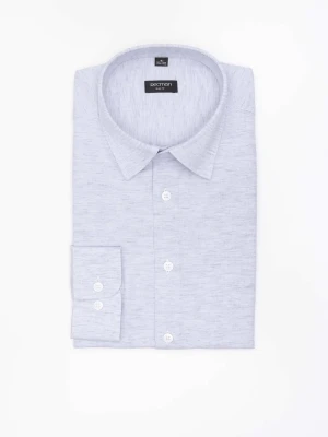 KOSZULA FORMENTO 3285D DŁUGI RĘKAW SLIM FIT BŁĘKITNA Z LNEM Recman