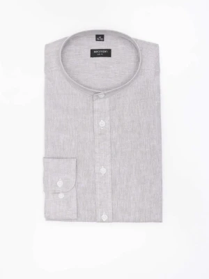 KOSZULA FORMENTO 3287D DŁUGI RĘKAW SLIM FIT ZIELONA Z LNEM Recman