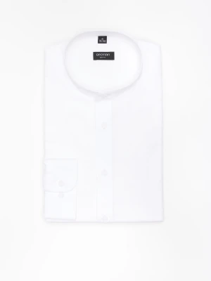 KOSZULA FORMENTO 3288D DŁUGI RĘKAW SLIM FIT BIAŁA Z LNEM Recman