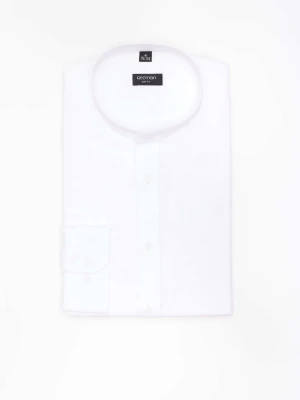 KOSZULA FORMENTO 3288D DŁUGI RĘKAW SLIM FIT BIAŁA Z LNEM Recman