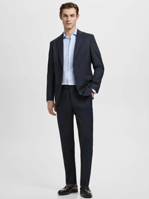 Zdjęcie produktu Koszula garniturowa slim fit z diagonalu z drobnym wzorem błękitny - Mężczyzna - - MANGO MAN