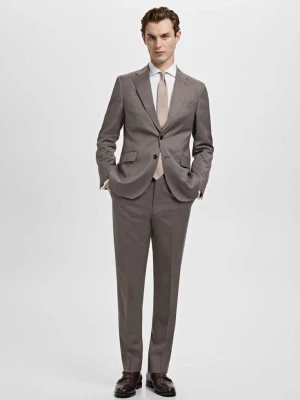 Zdjęcie produktu Koszula garniturowa slim fit z diagonalu ze spinkami w mankietach biały - Mężczyzna - - MANGO MAN