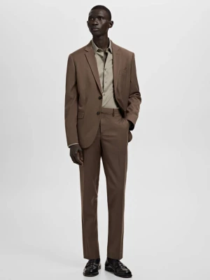 Zdjęcie produktu Koszula garniturowa z mieszanki bawełny super slim fit brązowy - Mężczyzna - - MANGO MAN