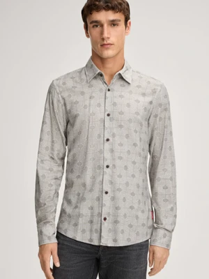 Koszula Hansen w kolorze jasnoszaro-piaskowym we wzór Joop