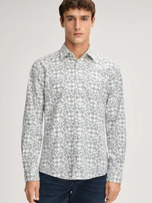 Koszula Hanson w biało-niebieski wzór Joop