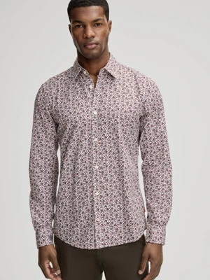 Koszula Hanson w kolorze białym/bordowym w kwiatowy wzór Joop