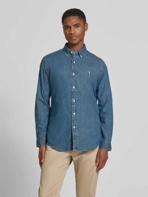 Koszula jeansowa o kroju custom fit z czystej bawełny Polo Ralph Lauren Jeansowy niebieski