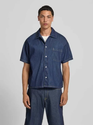 Koszula jeansowa o kroju nowoczesny z brustasza model 'AUSTIN' Jack&Jones Ciemnoniebieski