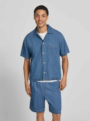 Koszula jeansowa o kroju nowoczesny z brustasza model 'AUSTIN' Jack&Jones Jeansowy niebieski