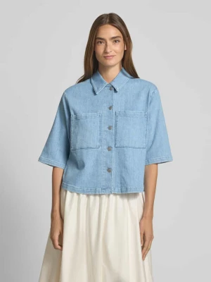 Koszula jeansowa o kroju o kroju cropped fit z mieszanki bawełny model ‘ANYA’ Selected Femme