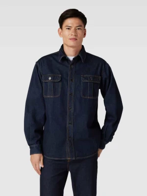 Koszula jeansowa o kroju oversized z kieszeniami na piersi Filippa K Ciemnoniebieski