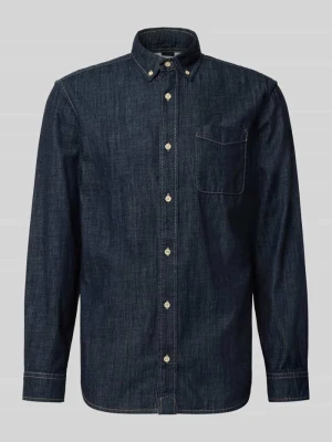 koszula jeansowa o kroju regular fit z brustaszą model 'BROOK' Jack&Jones Ciemnoniebieski