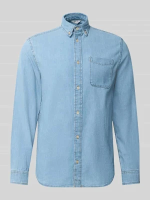 koszula jeansowa o kroju regular fit z brustaszą model 'BROOK' Jack&Jones Jeansowy niebieski