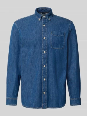 koszula jeansowa o kroju regular fit z brustaszą model 'BROOK' Jack&Jones Niebieski