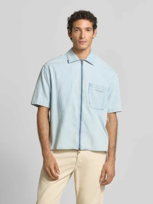 Koszula jeansowa o kroju regular fit z czystej bawełny model 'CAMICIA' Armani Exchange Jeansowy niebieski