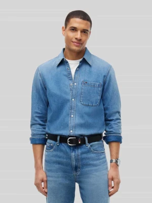 Koszula jeansowa o kroju regular fit z czystej bawełny Tommy Jeans Jeansowy niebieski